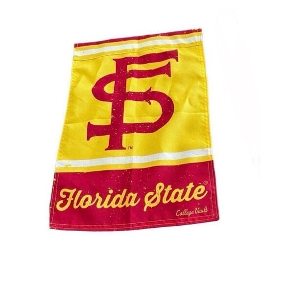 FSU Seminoles Vintage Retro Throwback Garden Flag Banner & ID HOLDER lot - Picture 1 of 5